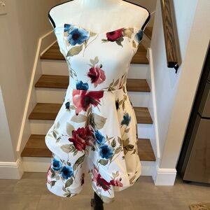 Floral Strapless Dress Junior size L
